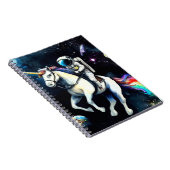Astronaut Riding Unicorn in Space - Funny Science Notitieboek (Rechterzijde)