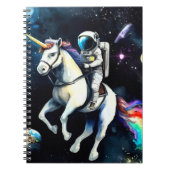 Astronaut Riding Unicorn in Space - Funny Science Notitieboek (Voorkant)