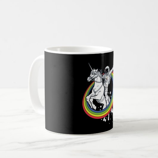 Astronaut Riding Unicorn Koffiemok (Voorkant links)
