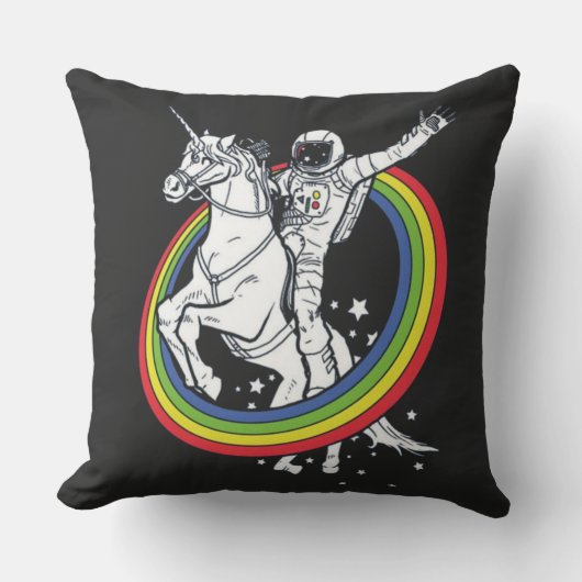 Astronaut Riding Unicorn Kussen (Voorkant)