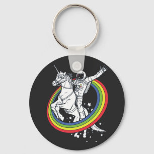 Astronaut Riding Unicorn Sleutelhanger
