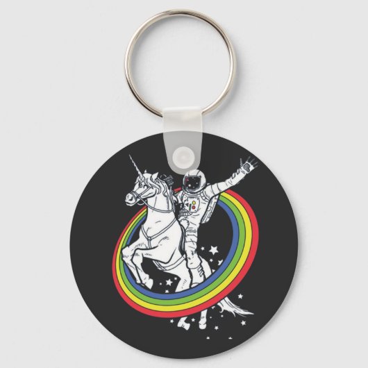 Astronaut Riding Unicorn Sleutelhanger (Voorkant)