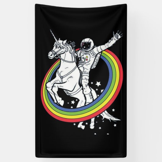 Astronaut Riding Unicorn Spandoek (Verticaal)