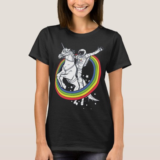 Astronaut Riding Unicorn T-shirt (Voorkant)
