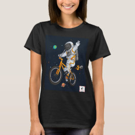 Astronaut Rijden een BMX T-Shirt ontwerp