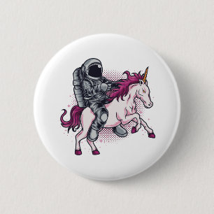 Astronaut rijden op een roze Eenhoorn T-shirt Pet Ronde Button 5,7 Cm