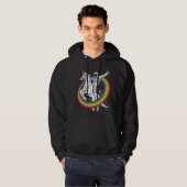Astronaut Rijdende Eenhoorn, Grappige Buitenruimte Hoodie (Voorkant volledig)