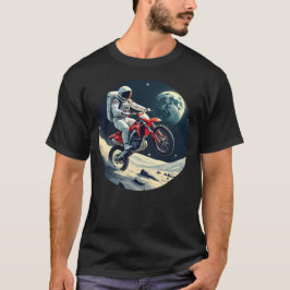Astronaut rijdt motorcross op de maan t-shirt
