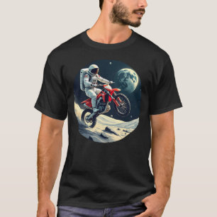 Astronaut rijdt motorcross op de maan t-shirt