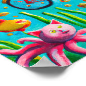 Astronaut rijdt op een tweekleppige zee poster (Hoek)