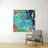 Astronaut rijdt op een tweekleppige zee wandkleed (In Situ (horizontaal))