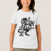 Astronaut rijdt op T Rex Tri-Blend Shirt (Voorkant)