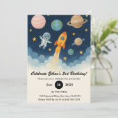 Astronaut & Rocket Adventure in de ruimte Verjaard Kaart (Staand voorkant)