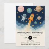 Astronaut & Rocket Adventure in de ruimte Verjaard Kaart (Voorkant / Achterkant)