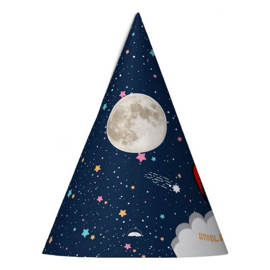 Astronaut Rocket Buitenruimte 1ste verjaardag Feesthoedjes (Links)