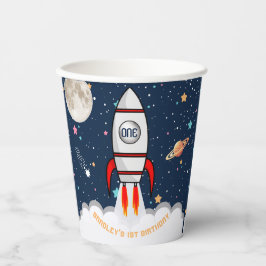 Astronaut Rocket Buitenruimte 1ste verjaardag Papieren Bekers