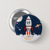 Astronaut Rocket Buitenruimte 1ste verjaardag Ronde Button 5,7 Cm (Voorkant /achterkant)