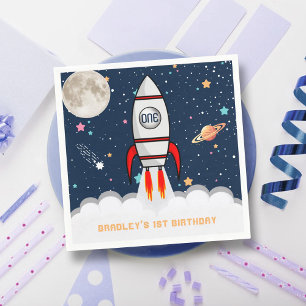Astronaut Rocket Buitenruimte 1ste verjaardag Servet