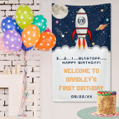 Astronaut Rocket Buitenspace 1st verjaardag Welkom Spandoek