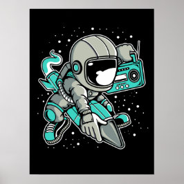 Astronaut Rocket Ride and Tunes Poster
