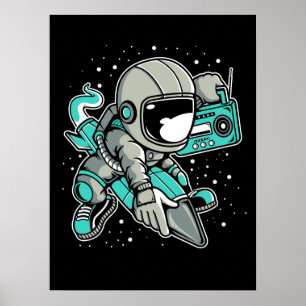 Astronaut Rocket Ride and Tunes Poster