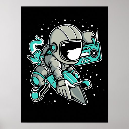 Astronaut Rocket Ride and Tunes Poster (Voorkant)