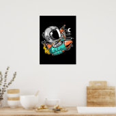 Astronaut Rocket Riding Poster (Keuken)