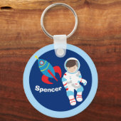 Astronaut Rocket Shiket Buitenspatie Aangepaste Ki Sleutelhanger (Achterkant)