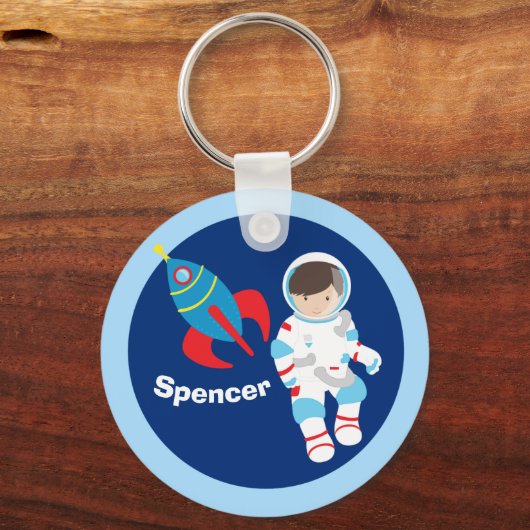 Astronaut Rocket Shiket Buitenspatie Aangepaste Ki Sleutelhanger (Voorkant)