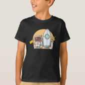 Astronaut Rocket Ship Alien T-Shirt (Voorkant)