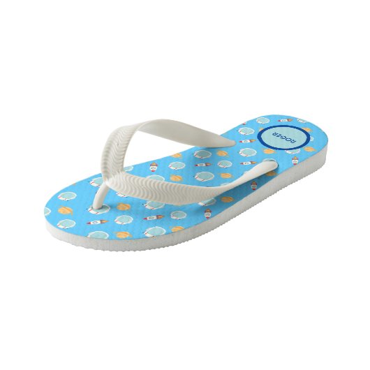 Astronaut Rocket Ship Planets aanpassen Kinder Teenslippers (Schuin)