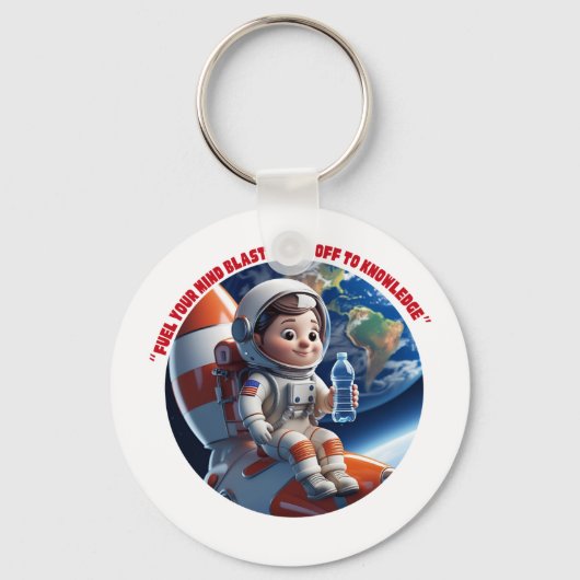 Astronaut Rocket Ship Space Adventure Sleutelhange Sleutelhanger (Achterkant)