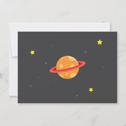 Astronaut Rocket Ship Space Kids Verjaardag uitnod Kaart (Achterkant)