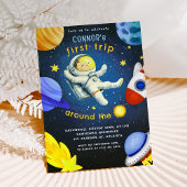 Astronaut Rocket Ship Space Planet Verjaardagsfees Kaart