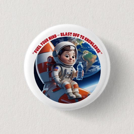 Astronaut Rocket Space Button (Voorkant)