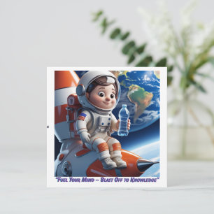 Astronaut Rocket Space Flat Kaart