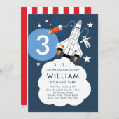 Astronaut Rocket Space Shuttle Uitnodiging (Voorkant / Achterkant)