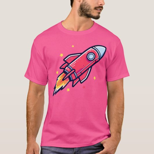 Astronaut Rocketship Outer Space Celestial Astrono T-shirt (Voorkant)