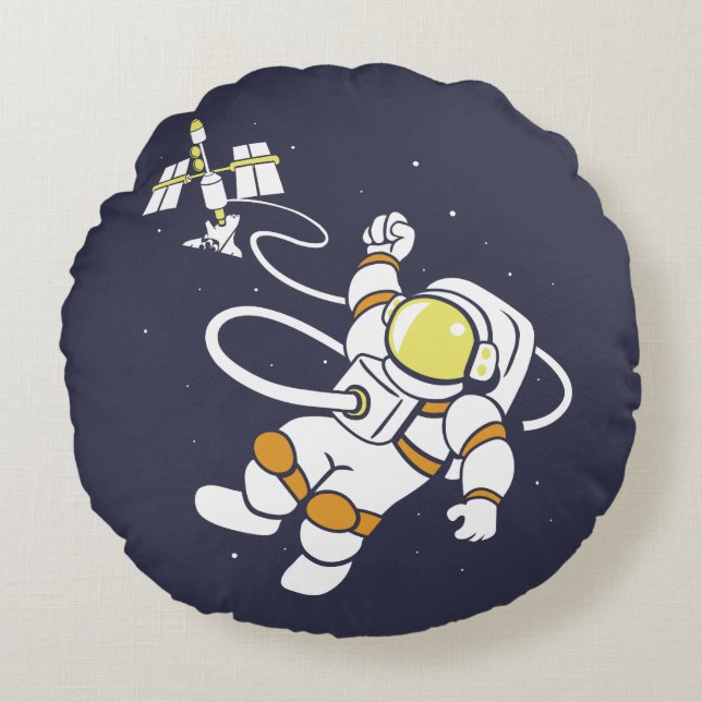 Astronaut Rond Kussen (Voorkant)