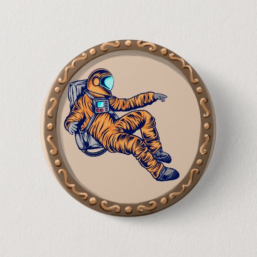 Astronaut Ronde Button 5,7 Cm (Voorkant)