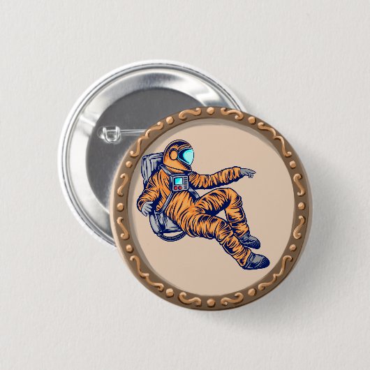 Astronaut Ronde Button 5,7 Cm (Voorkant /achterkant)