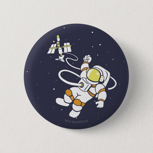 Astronaut Ronde Button 5,7 Cm (Voorkant)