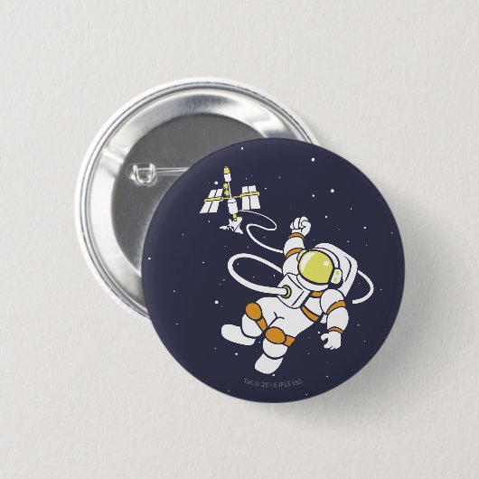Astronaut Ronde Button 5,7 Cm (Voorkant /achterkant)