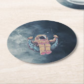 Astronaut Ronde Kartonnen Onderzetter (Gebogen)