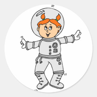 Astronaut Ronde Sticker