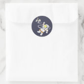 Astronaut Ronde Sticker (Tas)