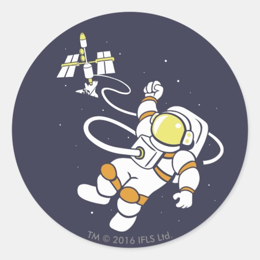 Astronaut Ronde Sticker (Voorkant)