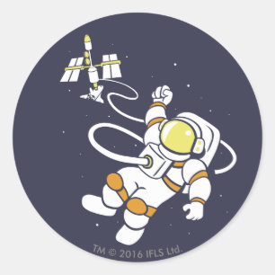 Astronaut Ronde Sticker