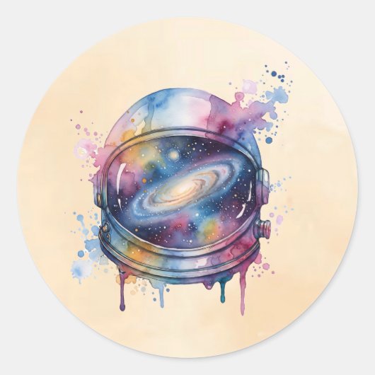 Astronaut Ronde Sticker (Voorkant)