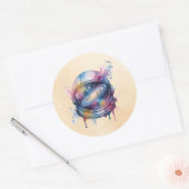 Astronaut Ronde Sticker (Envelop)